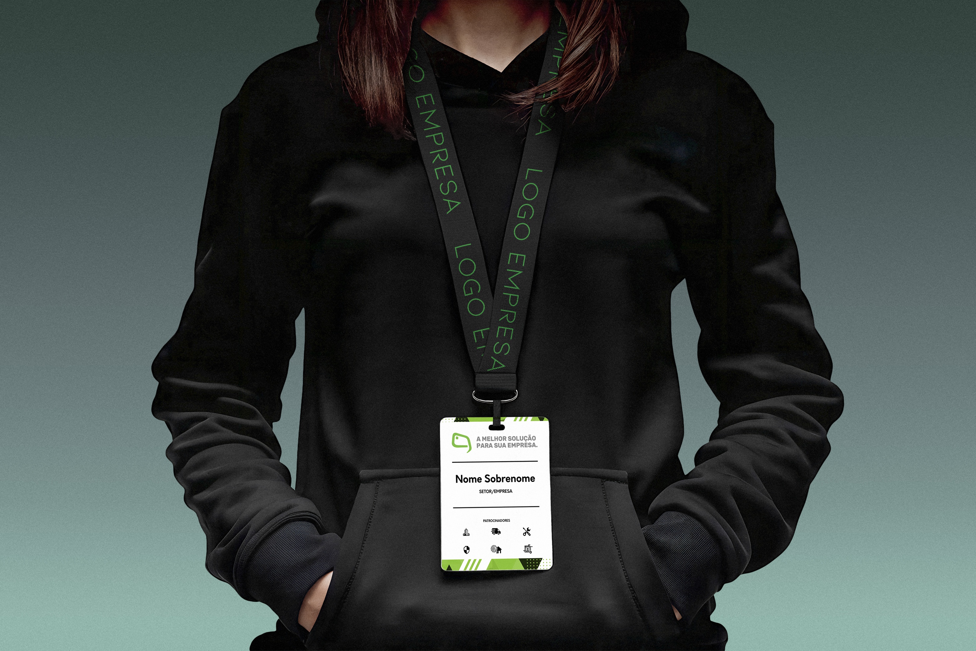 Simulação do uso da credencial com um cordão aleatório